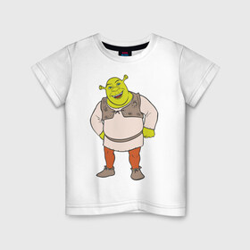 Детская футболка хлопок с принтом Shrek (2) в Петрозаводске, 100% хлопок | круглый вырез горловины, полуприлегающий силуэт, длина до линии бедер | Тематика изображения на принте: shrek | шрек