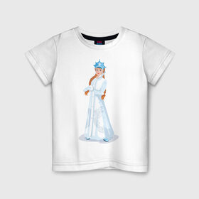 Детская футболка хлопок с принтом Снегурочка с кокардой в Петрозаводске, 100% хлопок | круглый вырез горловины, полуприлегающий силуэт, длина до линии бедер | нг | новый год | снегурка | снегурочка