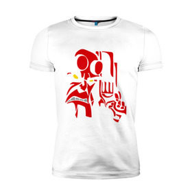 Мужская футболка премиум с принтом Хеллбой (2) в Петрозаводске, 92% хлопок, 8% лайкра | приталенный силуэт, круглый вырез ворота, длина до линии бедра, короткий рукав | hellboy | хелбой | хеллбой