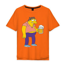 Мужская футболка хлопок Oversize с принтом Barney Gumble в Петрозаводске, 100% хлопок | свободный крой, круглый ворот, “спинка” длиннее передней части | simpsons | барни | симпсоны | симсоны