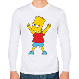 Мужской лонгслив хлопок с принтом Bart Simpson (2) в Петрозаводске, 100% хлопок |  | simpsons | барт | барт симпсон | симсоны | симспоны
