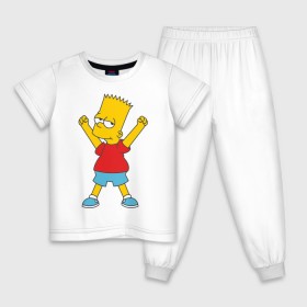 Детская пижама хлопок с принтом Bart Simpson (2) в Петрозаводске, 100% хлопок |  брюки и футболка прямого кроя, без карманов, на брюках мягкая резинка на поясе и по низу штанин
 | Тематика изображения на принте: simpsons | барт | барт симпсон | симсоны | симспоны