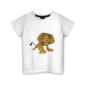 Детская футболка хлопок с принтом Мадагаскар (6) в Петрозаводске, 100% хлопок | круглый вырез горловины, полуприлегающий силуэт, длина до линии бедер | madagascar | лев | мадагаскар