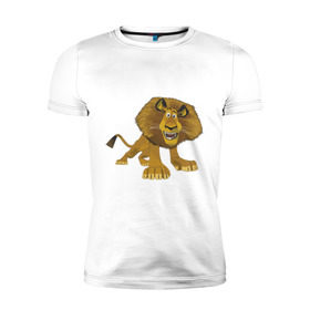 Мужская футболка премиум с принтом Мадагаскар (6) в Петрозаводске, 92% хлопок, 8% лайкра | приталенный силуэт, круглый вырез ворота, длина до линии бедра, короткий рукав | madagascar | лев | мадагаскар