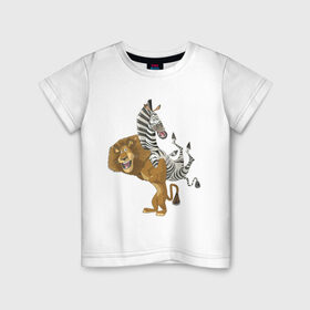 Детская футболка хлопок с принтом Мадагаскар (7) в Петрозаводске, 100% хлопок | круглый вырез горловины, полуприлегающий силуэт, длина до линии бедер | madagascar | мадагаскар