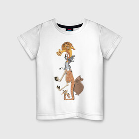 Детская футболка хлопок с принтом Мадагаскар (9) в Петрозаводске, 100% хлопок | круглый вырез горловины, полуприлегающий силуэт, длина до линии бедер | madagascar | мадагаскар