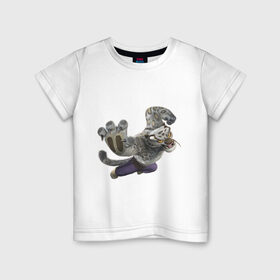Детская футболка хлопок с принтом Кунг фу Панда (4) в Петрозаводске, 100% хлопок | круглый вырез горловины, полуприлегающий силуэт, длина до линии бедер | kung fu panda | panda | кунг фу | кунг фу панда