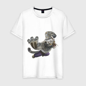 Мужская футболка хлопок с принтом Кунг фу Панда (4) в Петрозаводске, 100% хлопок | прямой крой, круглый вырез горловины, длина до линии бедер, слегка спущенное плечо. | Тематика изображения на принте: kung fu panda | panda | кунг фу | кунг фу панда