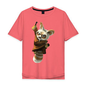 Мужская футболка хлопок Oversize с принтом Кунг фу Панда (11) в Петрозаводске, 100% хлопок | свободный крой, круглый ворот, “спинка” длиннее передней части | kung fu panda | panda | кунг фу | кунг фу панда