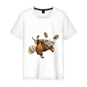 Мужская футболка хлопок с принтом Кунг фу Панда (13) в Петрозаводске, 100% хлопок | прямой крой, круглый вырез горловины, длина до линии бедер, слегка спущенное плечо. | Тематика изображения на принте: kung fu panda | panda | кунг фу | кунг фу панда