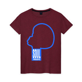 Женская футболка хлопок с принтом soul music в Петрозаводске, 100% хлопок | прямой крой, круглый вырез горловины, длина до линии бедер, слегка спущенное плечо | джаз | музыка | соул