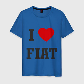 Мужская футболка хлопок с принтом I love Fiat в Петрозаводске, 100% хлопок | прямой крой, круглый вырез горловины, длина до линии бедер, слегка спущенное плечо. | auto | fiat | i love fiat | авто | автомобильные | машины | тачки | фиат