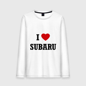 Мужской лонгслив хлопок с принтом I love Subaru в Петрозаводске, 100% хлопок |  | auto | i love subaru | subaru | авто | автомобильные | машины | субарик | субару | тачки