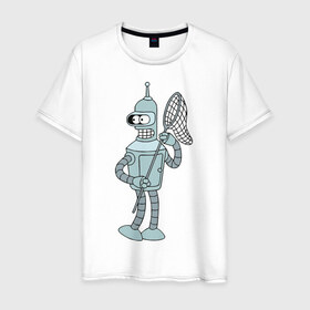 Мужская футболка хлопок с принтом Futurama (3) в Петрозаводске, 100% хлопок | прямой крой, круглый вырез горловины, длина до линии бедер, слегка спущенное плечо. | 