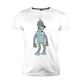 Мужская футболка премиум с принтом Futurama (6) в Петрозаводске, 92% хлопок, 8% лайкра | приталенный силуэт, круглый вырез ворота, длина до линии бедра, короткий рукав | futurama | бендер | футурама