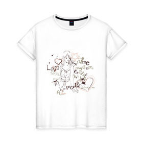 Женская футболка хлопок с принтом Грустная в Петрозаводске, 100% хлопок | прямой крой, круглый вырез горловины, длина до линии бедер, слегка спущенное плечо | 