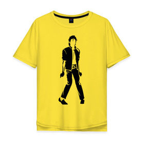 Мужская футболка хлопок Oversize с принтом Майкл Джексон (9) в Петрозаводске, 100% хлопок | свободный крой, круглый ворот, “спинка” длиннее передней части | Тематика изображения на принте: michael jackson | зщз | король | майкл джексон | поп