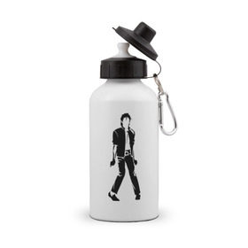 Бутылка спортивная с принтом Майкл Джексон (9) в Петрозаводске, металл | емкость — 500 мл, в комплекте две пластиковые крышки и карабин для крепления | michael jackson | зщз | король | майкл джексон | поп