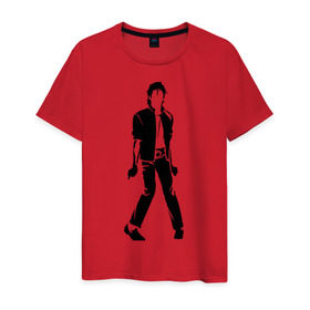 Мужская футболка хлопок с принтом Майкл Джексон (9) в Петрозаводске, 100% хлопок | прямой крой, круглый вырез горловины, длина до линии бедер, слегка спущенное плечо. | michael jackson | зщз | король | майкл джексон | поп