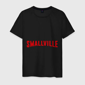 Мужская футболка хлопок с принтом Smallville в Петрозаводске, 100% хлопок | прямой крой, круглый вырез горловины, длина до линии бедер, слегка спущенное плечо. | comixsuperhero | smallville | smalville | смолвилль | тайны смолвилля | тайны смолвиля