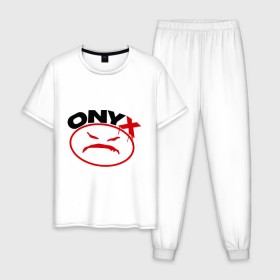Мужская пижама хлопок с принтом Onyx в Петрозаводске, 100% хлопок | брюки и футболка прямого кроя, без карманов, на брюках мягкая резинка на поясе и по низу штанин
 | gangsta | hip hop | hop | оникс | хоп