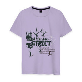 Мужская футболка хлопок с принтом Street Dancing в Петрозаводске, 100% хлопок | прямой крой, круглый вырез горловины, длина до линии бедер, слегка спущенное плечо. | break | dance | брейк | данс | движения | танцевать | танцы | улица | уличные