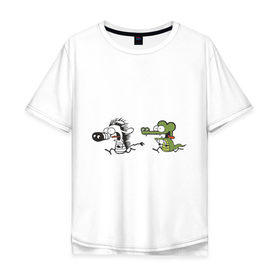 Мужская футболка хлопок Oversize с принтом Зебда-зебда-няма в Петрозаводске, 100% хлопок | свободный крой, круглый ворот, “спинка” длиннее передней части | зебда | зебра