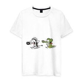 Мужская футболка хлопок с принтом Зебда-зебда-няма в Петрозаводске, 100% хлопок | прямой крой, круглый вырез горловины, длина до линии бедер, слегка спущенное плечо. | зебда | зебра