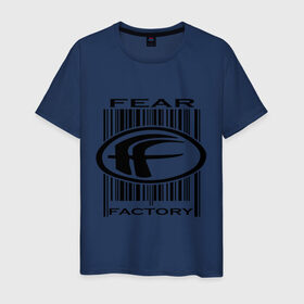 Мужская футболка хлопок с принтом Fear Factory в Петрозаводске, 100% хлопок | прямой крой, круглый вырез горловины, длина до линии бедер, слегка спущенное плечо. | fear factory | логотип | метал | рок