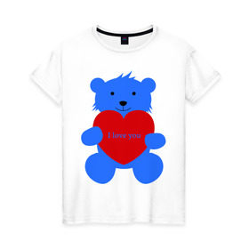 Женская футболка хлопок с принтом Teddy bear (3) в Петрозаводске, 100% хлопок | прямой крой, круглый вырез горловины, длина до линии бедер, слегка спущенное плечо | 