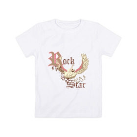 Детская футболка хлопок с принтом RockStar(2) в Петрозаводске, 100% хлопок | круглый вырез горловины, полуприлегающий силуэт, длина до линии бедер | 