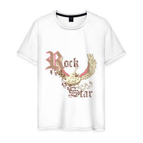Мужская футболка хлопок с принтом RockStar(2) в Петрозаводске, 100% хлопок | прямой крой, круглый вырез горловины, длина до линии бедер, слегка спущенное плечо. | 