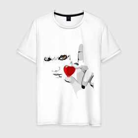 Мужская футболка хлопок с принтом Взгляд в Петрозаводске, 100% хлопок | прямой крой, круглый вырез горловины, длина до линии бедер, слегка спущенное плечо. | 