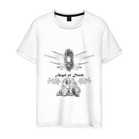 Мужская футболка хлопок с принтом Ангел смерти(1) в Петрозаводске, 100% хлопок | прямой крой, круглый вырез горловины, длина до линии бедер, слегка спущенное плечо. | 