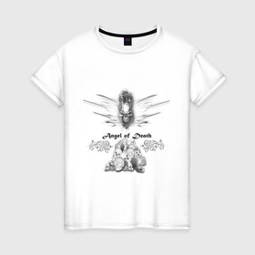 Женская футболка хлопок с принтом Ангел смерти(1) в Петрозаводске, 100% хлопок | прямой крой, круглый вырез горловины, длина до линии бедер, слегка спущенное плечо | 