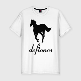 Мужская футболка премиум с принтом Deftones (3) в Петрозаводске, 92% хлопок, 8% лайкра | приталенный силуэт, круглый вырез ворота, длина до линии бедра, короткий рукав | дефтонс | лошадь | музыка | рок | эмблема deftones
