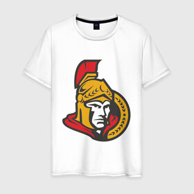 Мужская футболка хлопок с принтом Ottawa Senators в Петрозаводске, 100% хлопок | прямой крой, круглый вырез горловины, длина до линии бедер, слегка спущенное плечо. | ottawa senators | канадский хоккей | нхл | оттава сенаторс | хокей | хоккей | хоккейная лига
