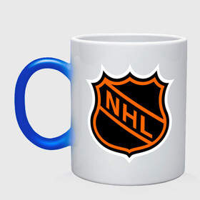 Кружка хамелеон с принтом NHL в Петрозаводске, керамика | меняет цвет при нагревании, емкость 330 мл | национальная хоккейная лига | нхл