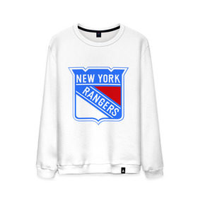 Мужской свитшот хлопок с принтом New York Rangers в Петрозаводске, 100% хлопок |  | new york rangers | nhl | национальная хоккейная лига | нью йорк рейнджерс | хоккей | хоккейная лига