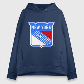 Женское худи Oversize хлопок с принтом New York Rangers в Петрозаводске, френч-терри — 70% хлопок, 30% полиэстер. Мягкий теплый начес внутри —100% хлопок | боковые карманы, эластичные манжеты и нижняя кромка, капюшон на магнитной кнопке | new york rangers | nhl | национальная хоккейная лига | нью йорк рейнджерс | хоккей | хоккейная лига