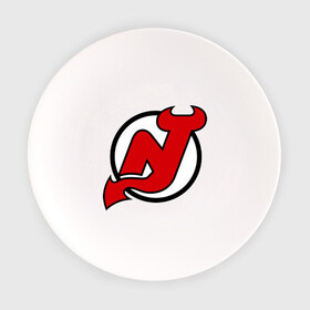 Тарелка с принтом New Jersey Devils в Петрозаводске, фарфор | диаметр - 210 мм
диаметр для нанесения принта - 120 мм | Тематика изображения на принте: национальная хоккейная лига | нхл | нью джерси девилс