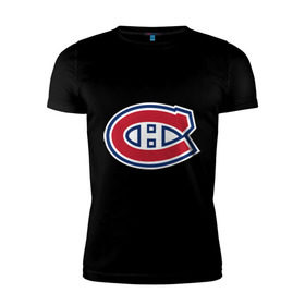 Мужская футболка премиум с принтом Montreal Canadiens в Петрозаводске, 92% хлопок, 8% лайкра | приталенный силуэт, круглый вырез ворота, длина до линии бедра, короткий рукав | Тематика изображения на принте: montreal canadiens | канадская хоккейная лига | монтреал | нхл | хокей | хоккей