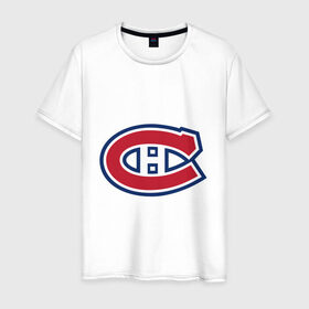Мужская футболка хлопок с принтом Montreal Canadiens в Петрозаводске, 100% хлопок | прямой крой, круглый вырез горловины, длина до линии бедер, слегка спущенное плечо. | montreal canadiens | канадская хоккейная лига | монтреал | нхл | хокей | хоккей