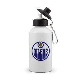 Бутылка спортивная с принтом Edmonton Oilers в Петрозаводске, металл | емкость — 500 мл, в комплекте две пластиковые крышки и карабин для крепления | edmonton oilers | nhl | нхл | хокей | хоккей | эдмонтон ойлерс