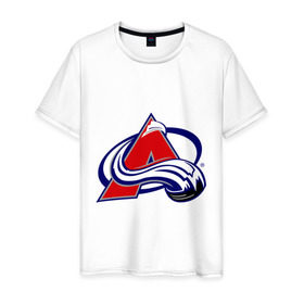 Мужская футболка хлопок с принтом Colorado Avelanche в Петрозаводске, 100% хлопок | прямой крой, круглый вырез горловины, длина до линии бедер, слегка спущенное плечо. | colorado avelanche | hockey | nhl | коларадо | национальная лига | нхл | хокей | хоккей
