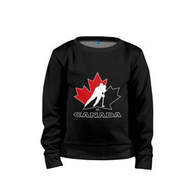 Детский свитшот хлопок с принтом Canada в Петрозаводске, 100% хлопок | круглый вырез горловины, эластичные манжеты, пояс и воротник | canada | hockey | nhl | канада | лига | нхл | хокей | хокейнаялига | хоккей | хоккейная лига