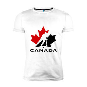 Мужская футболка премиум с принтом Canada в Петрозаводске, 92% хлопок, 8% лайкра | приталенный силуэт, круглый вырез ворота, длина до линии бедра, короткий рукав | canada | hockey | nhl | канада | лига | нхл | хокей | хокейнаялига | хоккей | хоккейная лига