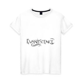 Женская футболка хлопок с принтом Evanescence в Петрозаводске, 100% хлопок | прямой крой, круглый вырез горловины, длина до линии бедер, слегка спущенное плечо | evanescence | американский рок | метал | рок | эвенескин
