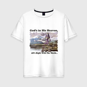 Женская футболка хлопок Oversize с принтом Evangelion в Петрозаводске, 100% хлопок | свободный крой, круглый ворот, спущенный рукав, длина до линии бедер
 | anime | evangelion | аниме | анимэ | евангелион