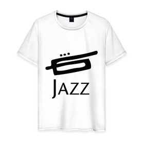 Мужская футболка хлопок с принтом Jazz (3) в Петрозаводске, 100% хлопок | прямой крой, круглый вырез горловины, длина до линии бедер, слегка спущенное плечо. | джаз | живая музыка | импровизация | инструмент | труба